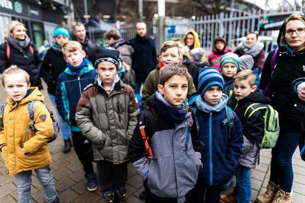 * FSV-Kids waren Einlaufkinder bei  Hannover 96 **